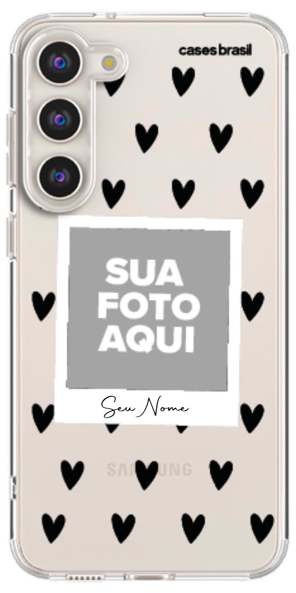Capinha para Celular Polaroid Corações Black