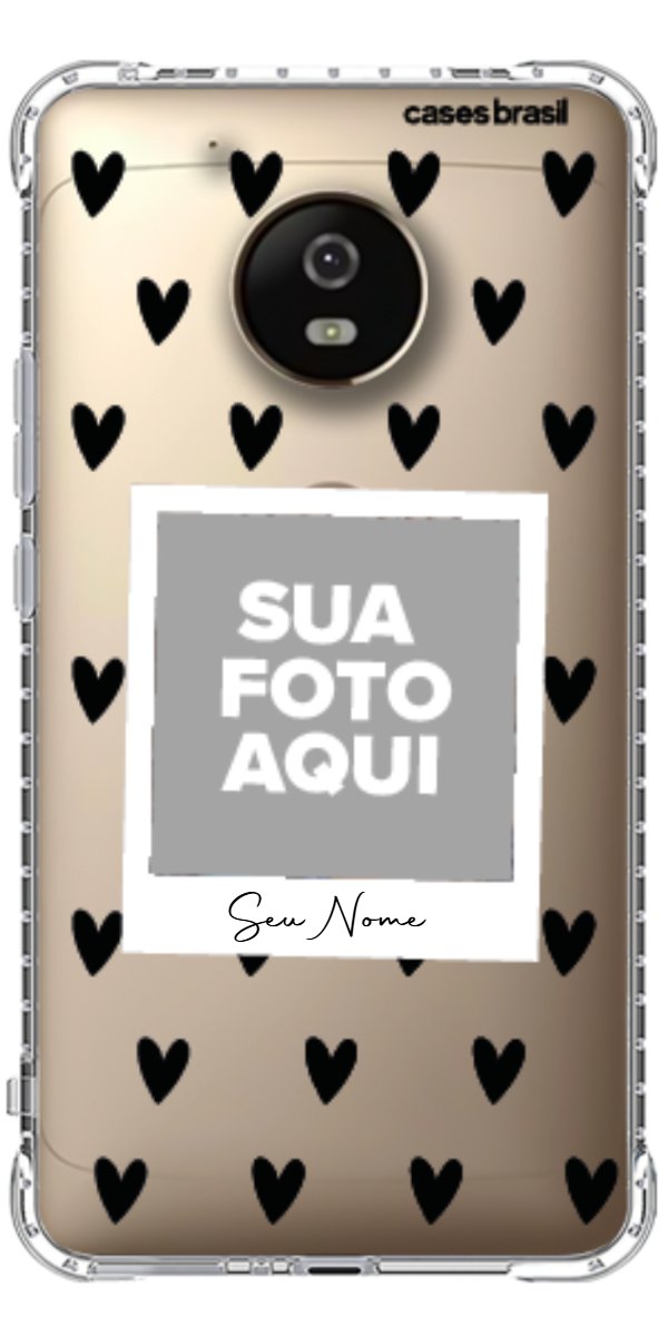 Capinha para Celular Polaroid Corações Black