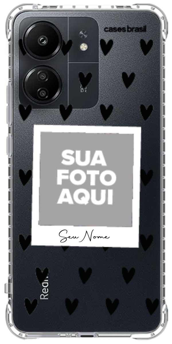 Capinha para Celular Polaroid Corações Black