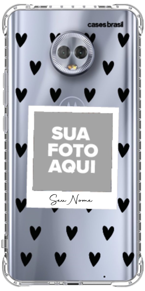 Capinha para Celular Polaroid Corações Black