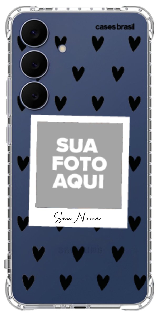 Capinha para Celular Polaroid Corações Black