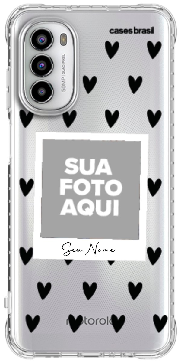Capinha para Celular Polaroid Corações Black