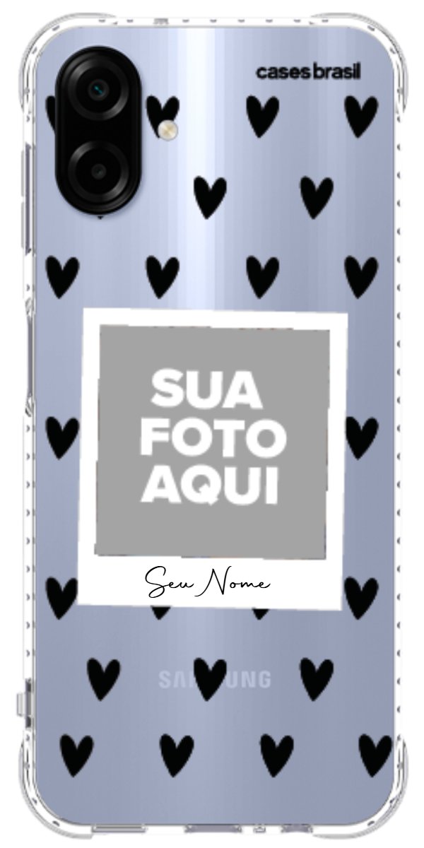 Capinha para Celular Polaroid Corações Black