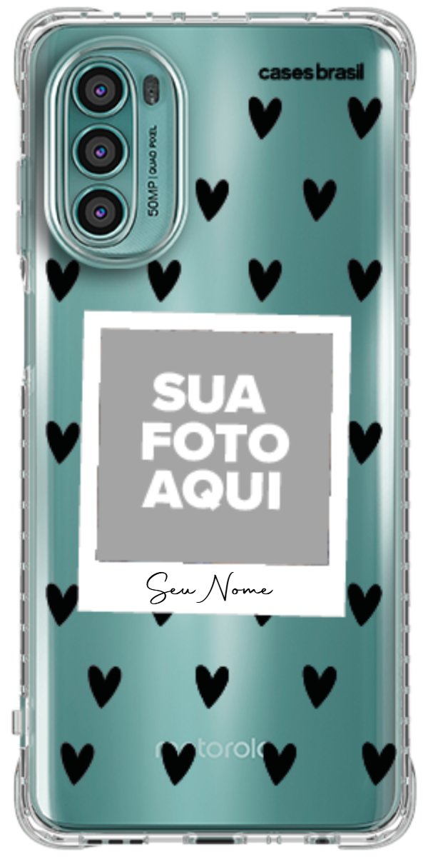 Capinha para Celular Polaroid Corações Black