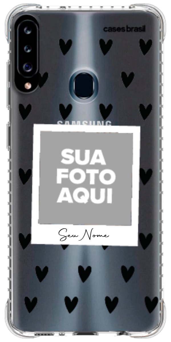 Capinha para Celular Polaroid Corações Black