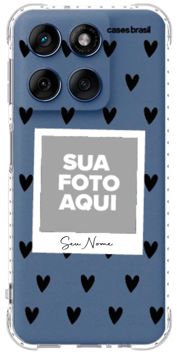 Capinha para Celular Polaroid Corações Black
