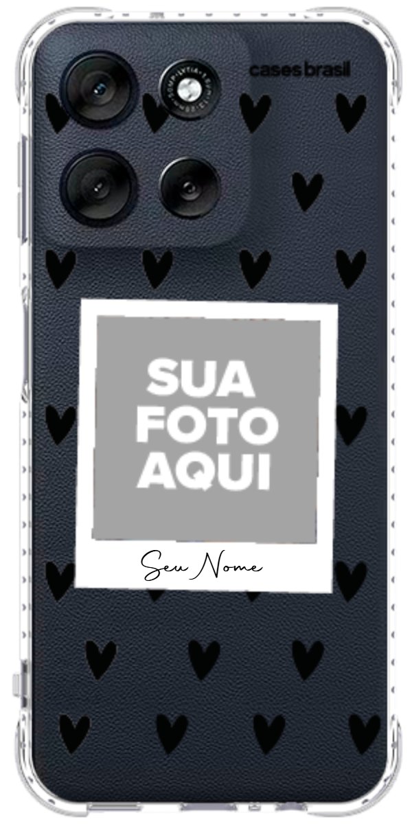 Capinha para Celular Polaroid Corações Black