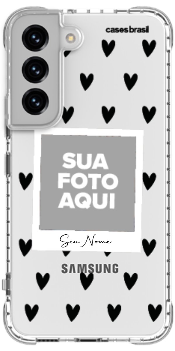 Capinha para Celular Polaroid Corações Black