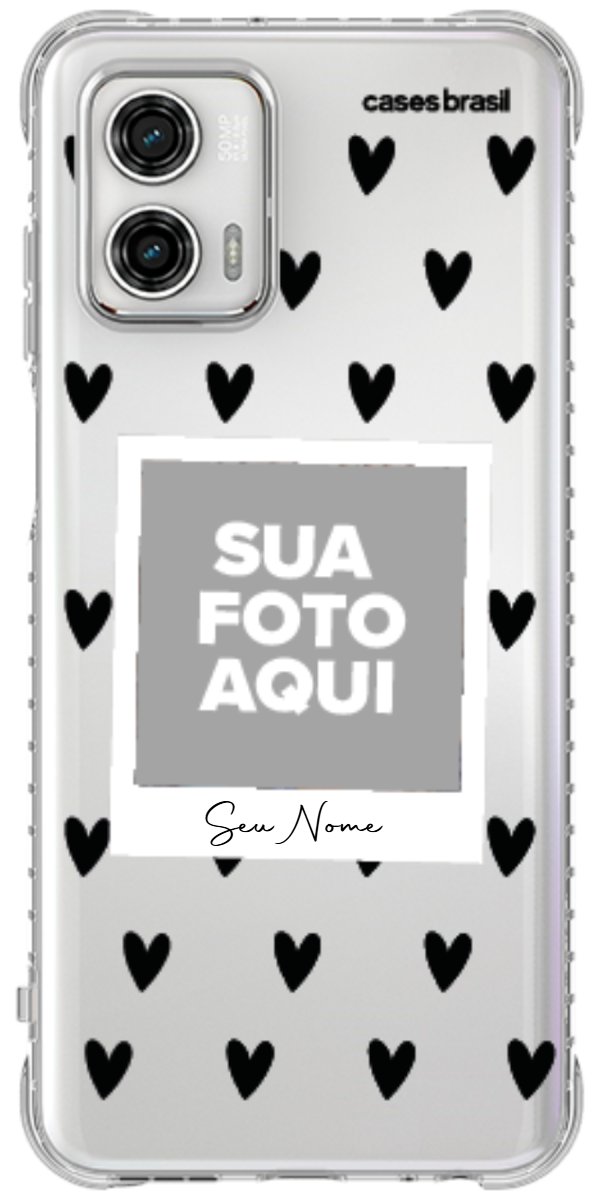Capinha para Celular Polaroid Corações Black