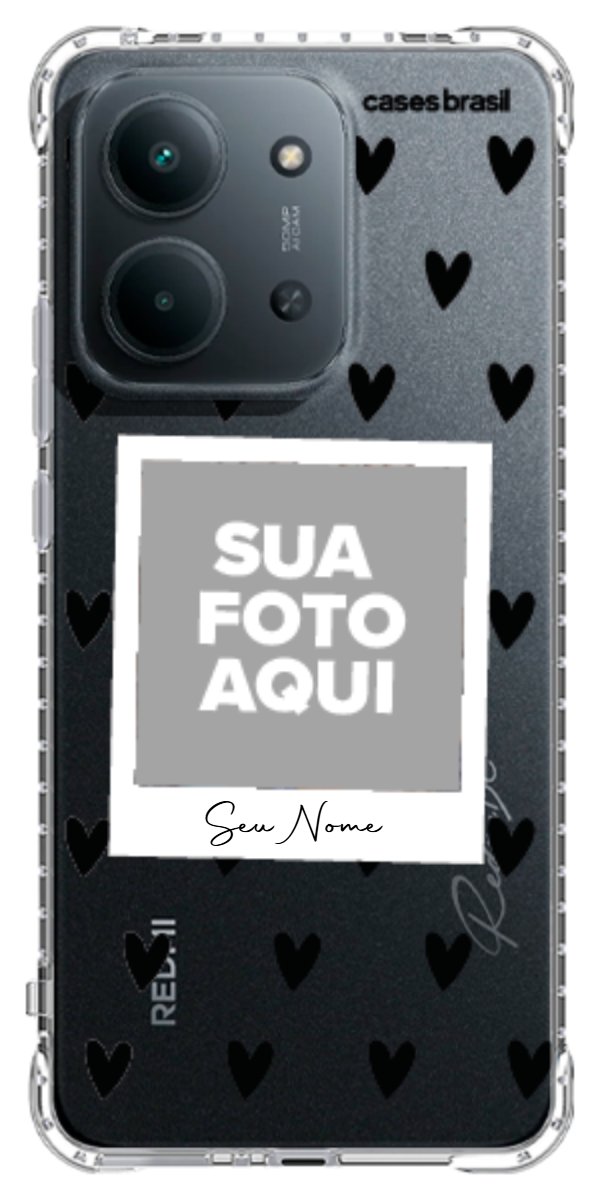 Capinha para Celular Polaroid Corações Black