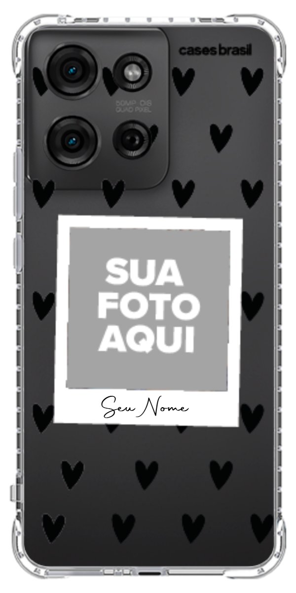 Capinha para Celular Polaroid Corações Black