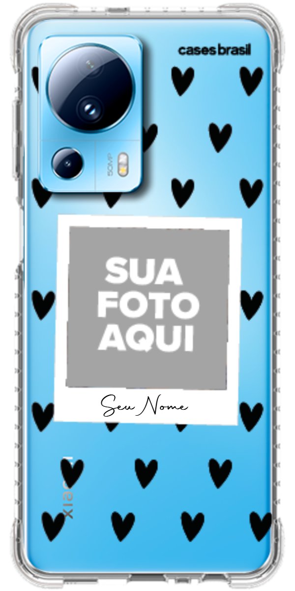 Capinha para Celular Polaroid Corações Black