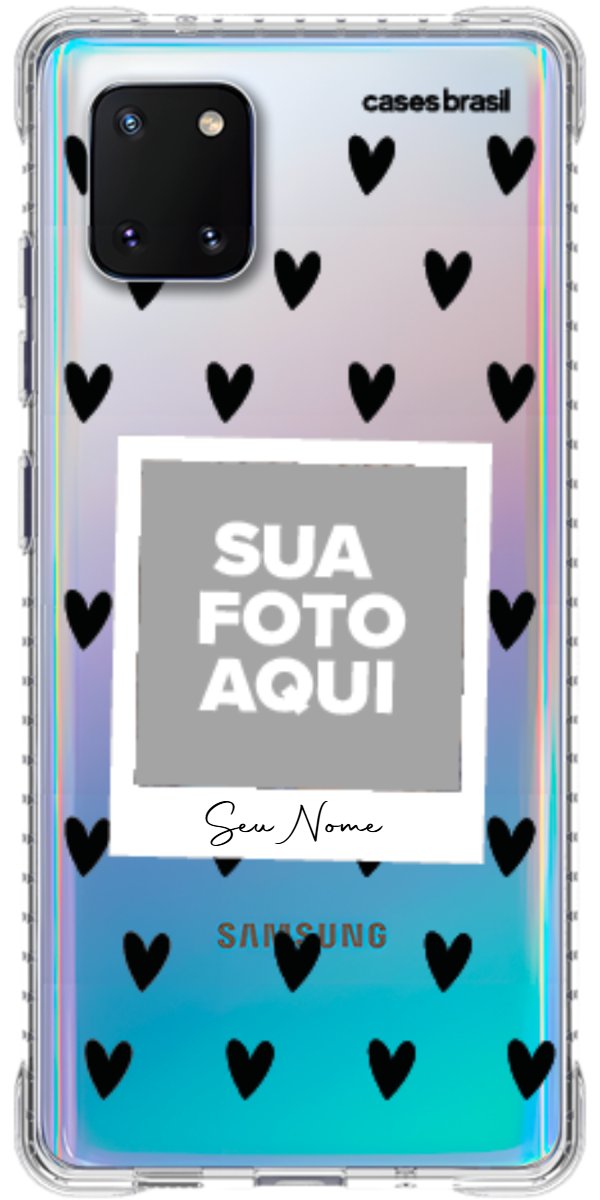 Capinha para Celular Polaroid Corações Black
