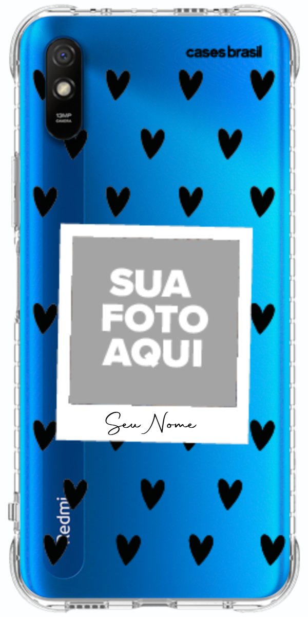 Capinha para Celular Polaroid Corações Black