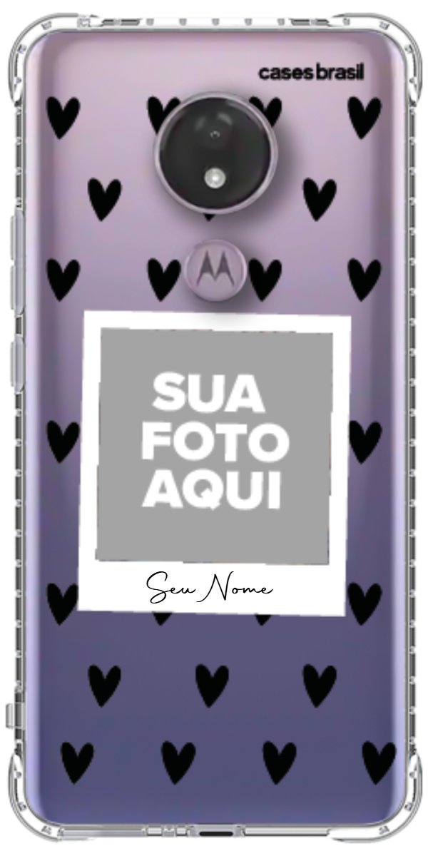 Capinha para Celular Polaroid Corações Black