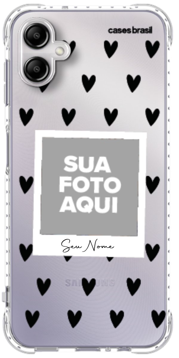 Capinha para Celular Polaroid Corações Black