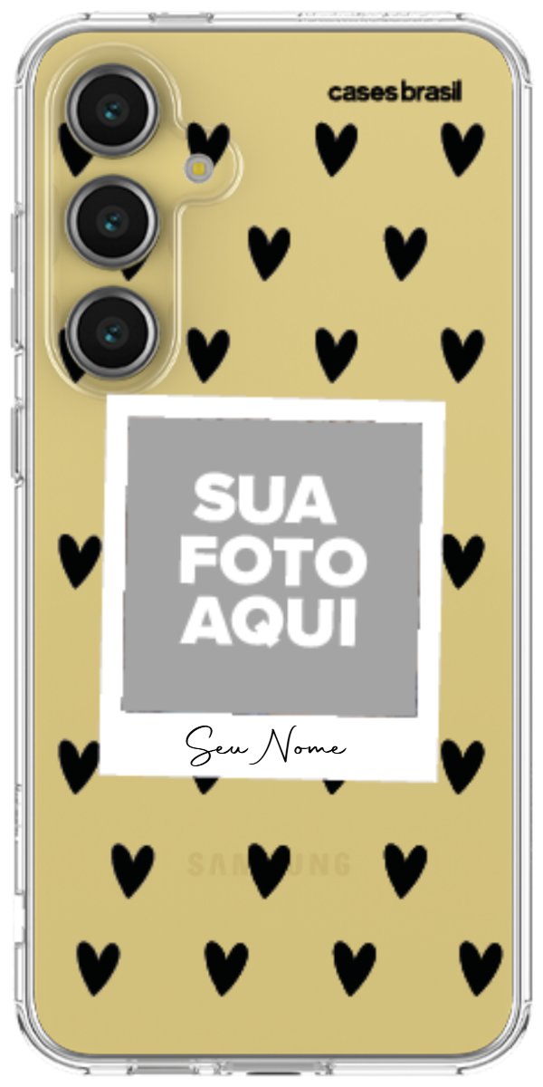 Capinha para Celular Polaroid Corações Black