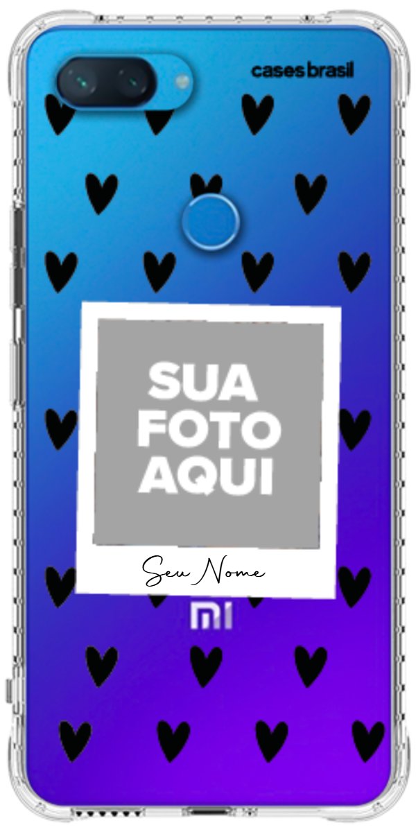 Capinha para Celular Polaroid Corações Black