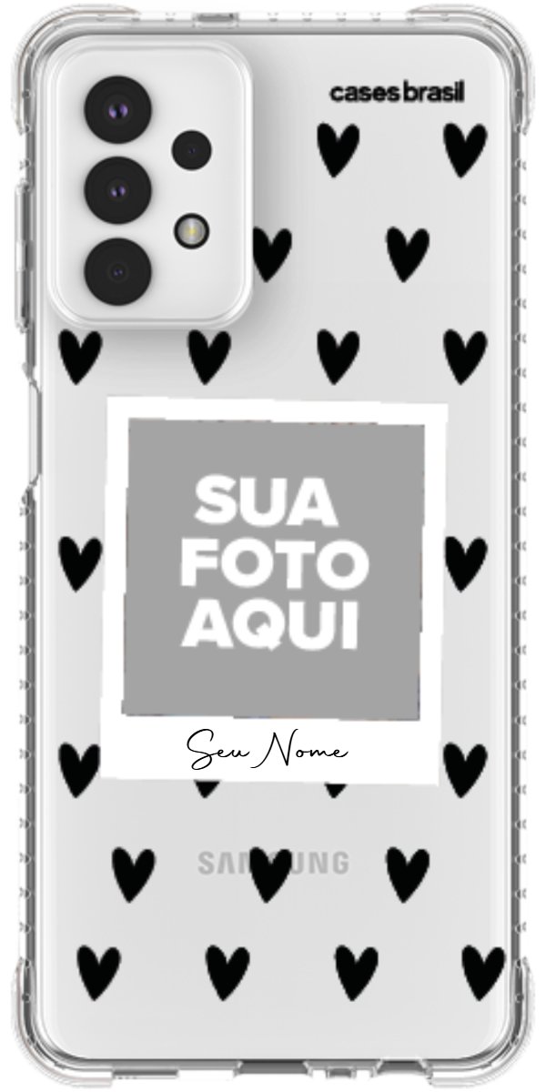 Capinha para Celular Polaroid Corações Black
