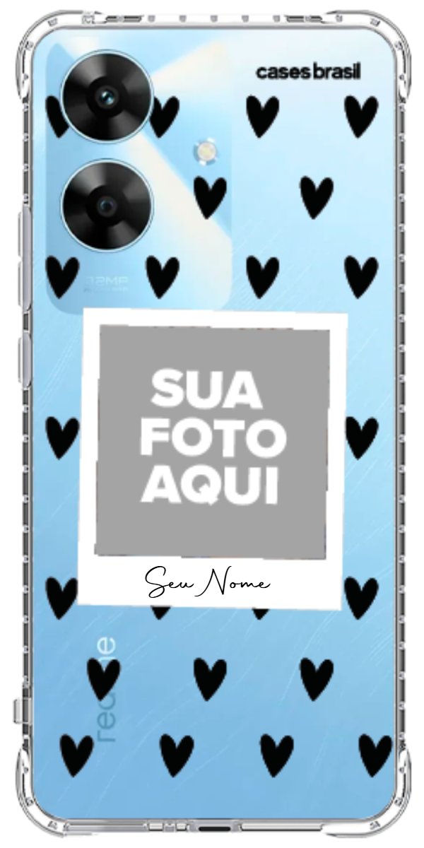 Capinha para Celular Polaroid Corações Black