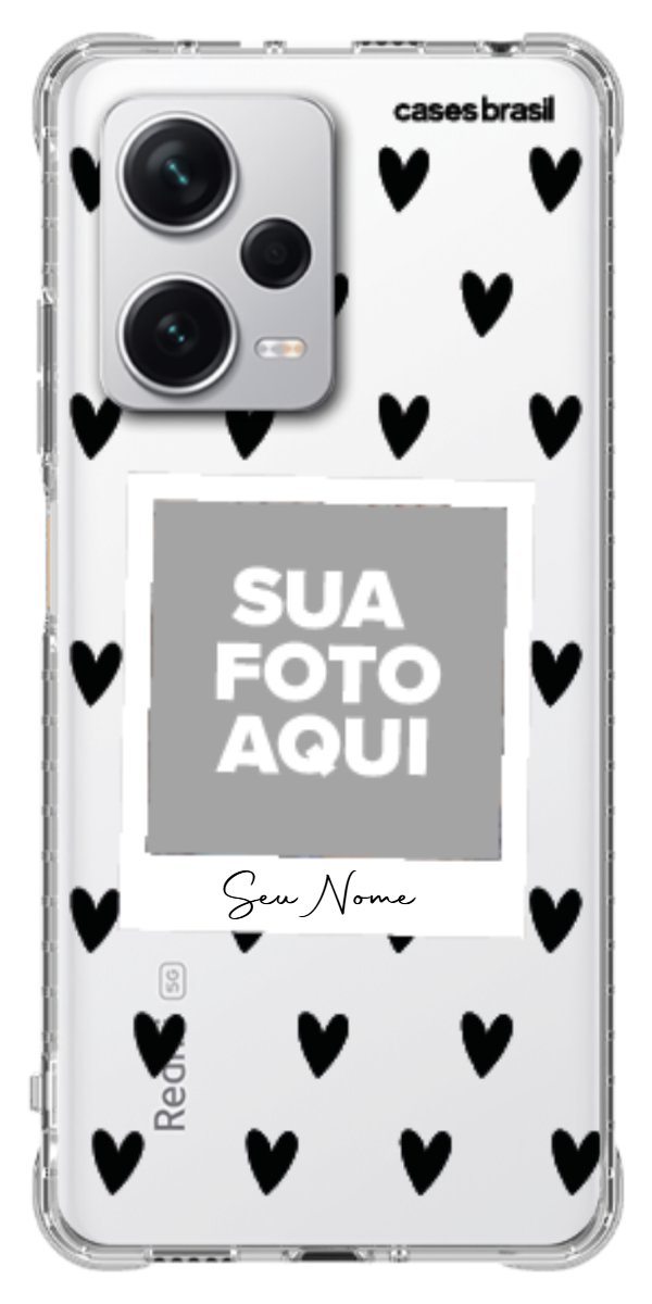 Capinha para Celular Polaroid Corações Black