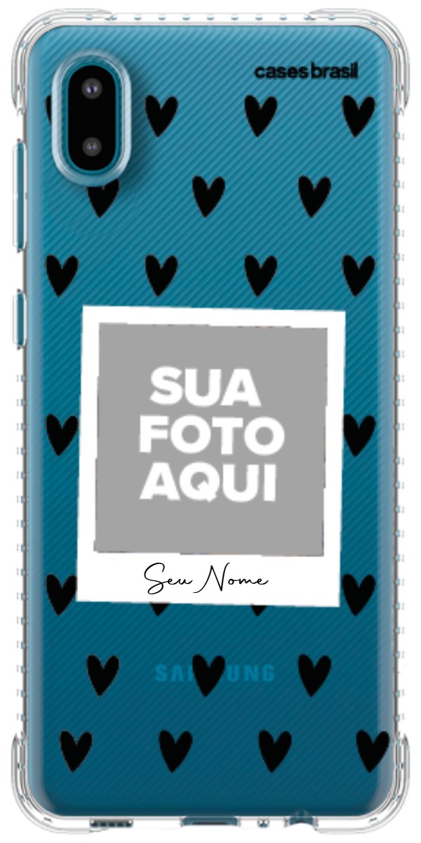 Capinha para Celular Polaroid Corações Black