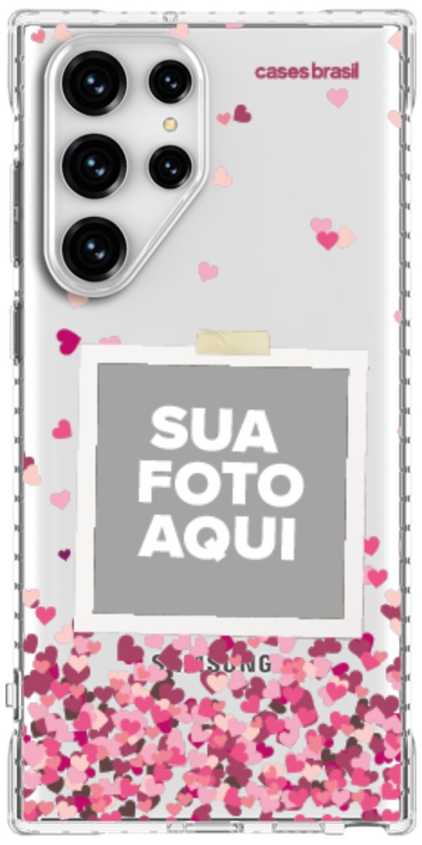 Capinha para Celular Polaroid Corações Flutuantes