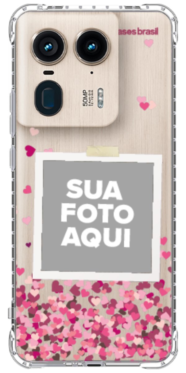Capinha para Celular Polaroid Corações Flutuantes