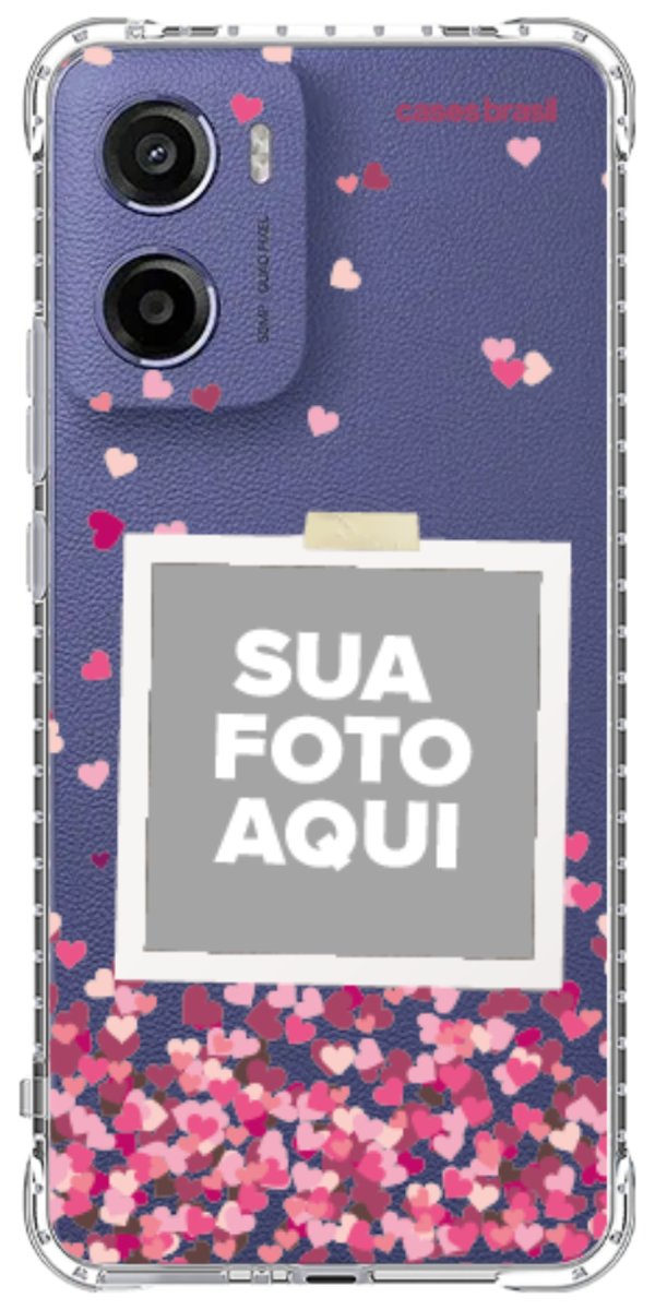 Capinha para Celular Polaroid Corações Flutuantes