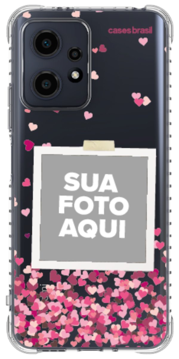 Capinha para Celular Polaroid Corações Flutuantes