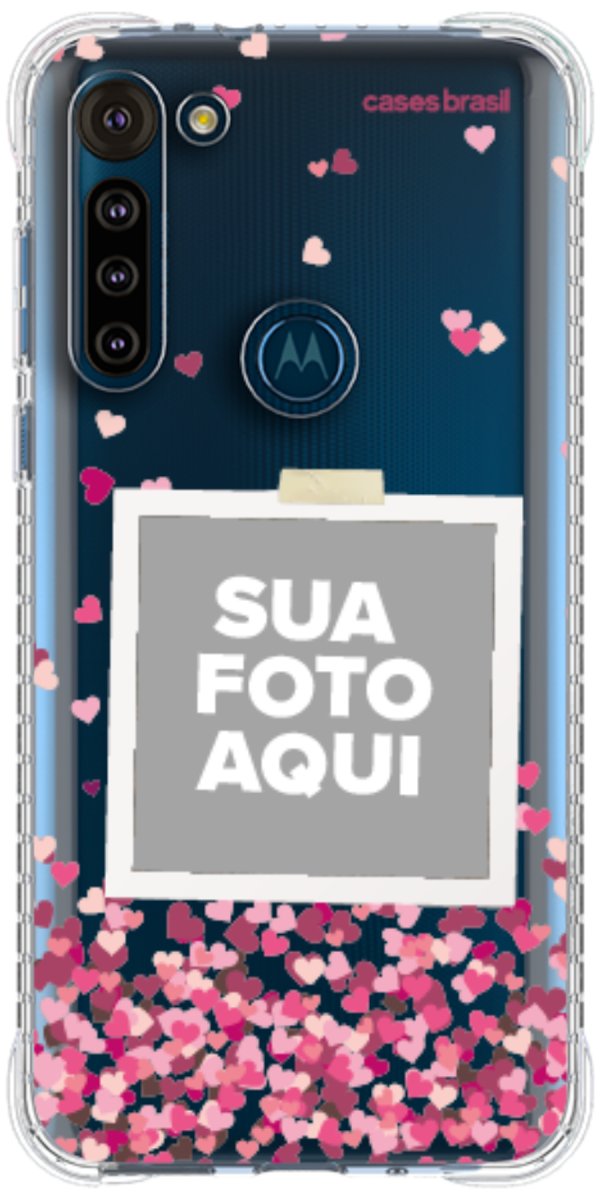 Capinha para Celular Polaroid Corações Flutuantes