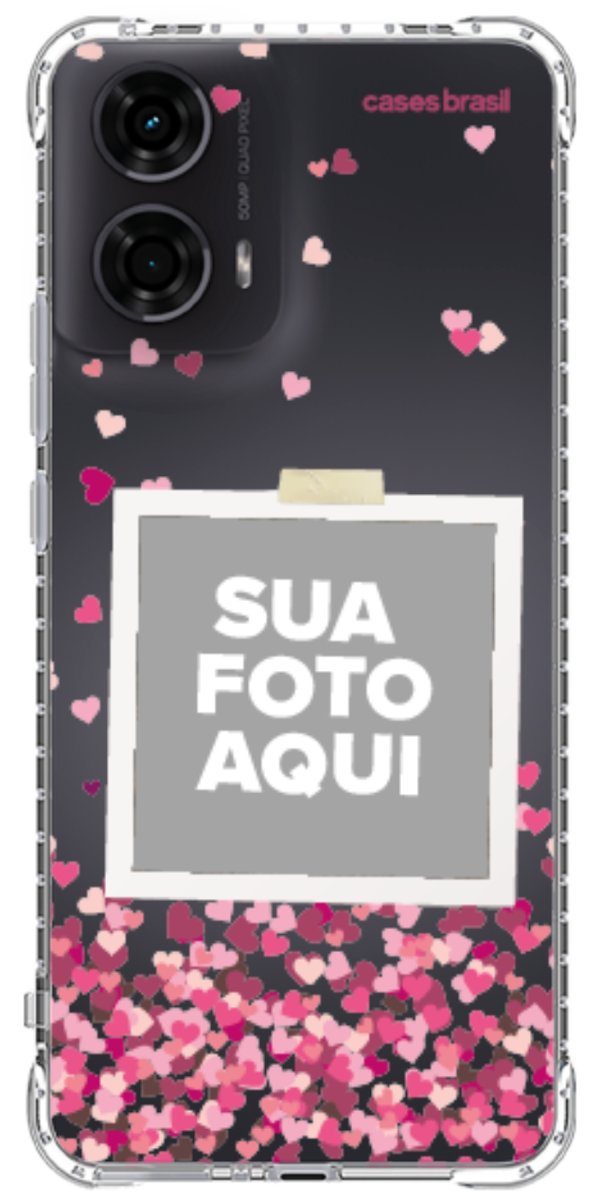 Capinha para Celular Polaroid Corações Flutuantes