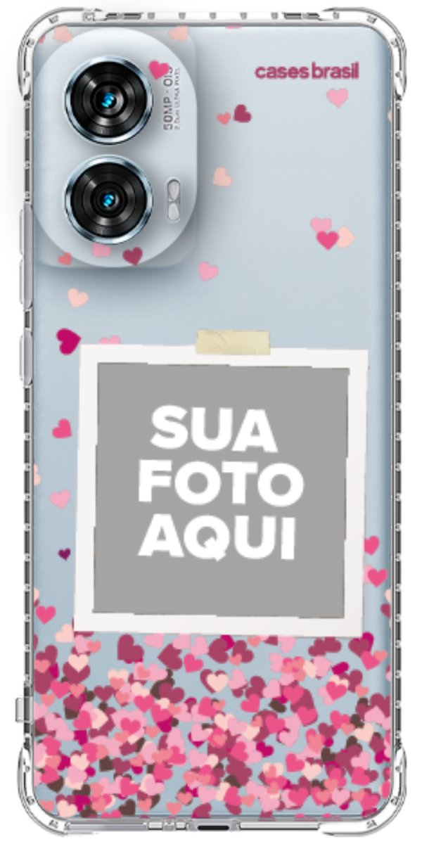 Capinha para Celular Polaroid Corações Flutuantes