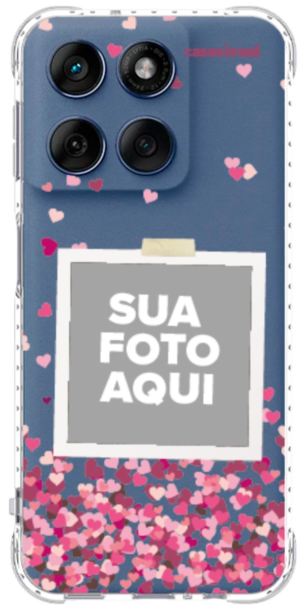 Capinha para Celular Polaroid Corações Flutuantes