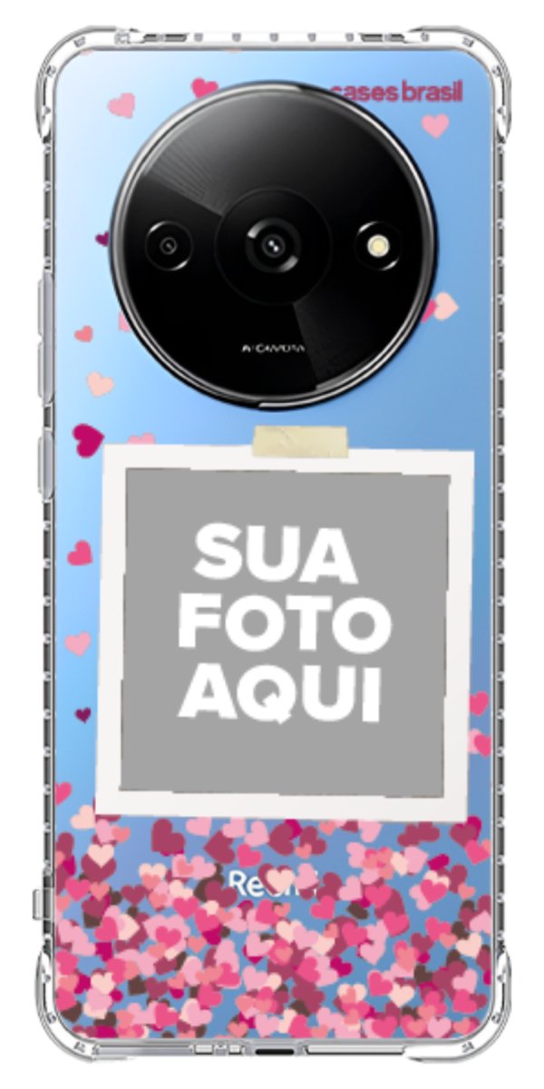 Capinha para Celular Polaroid Corações Flutuantes