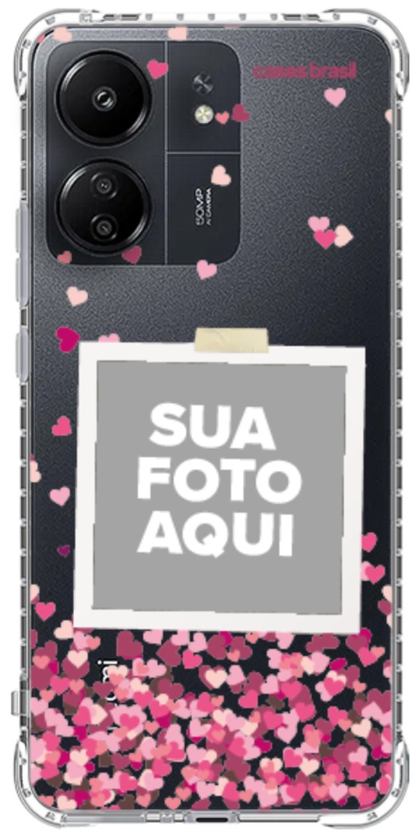 Capinha para Celular Polaroid Corações Flutuantes