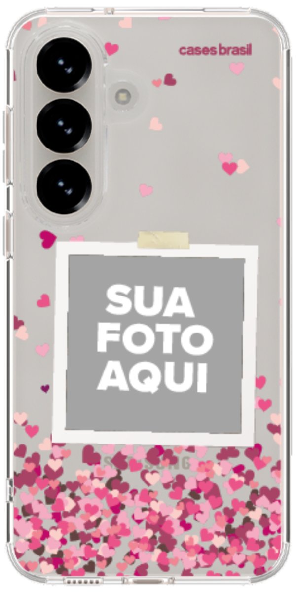 Capinha para Celular Polaroid Corações Flutuantes