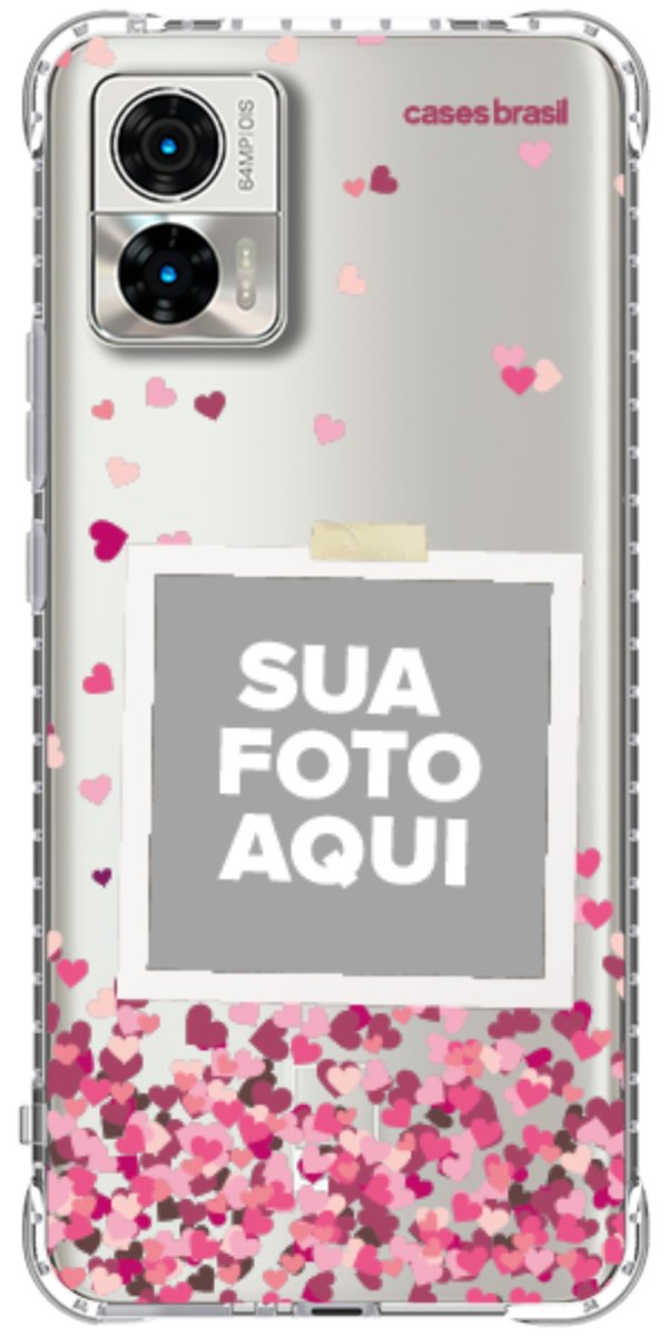 Capinha para Celular Polaroid Corações Flutuantes