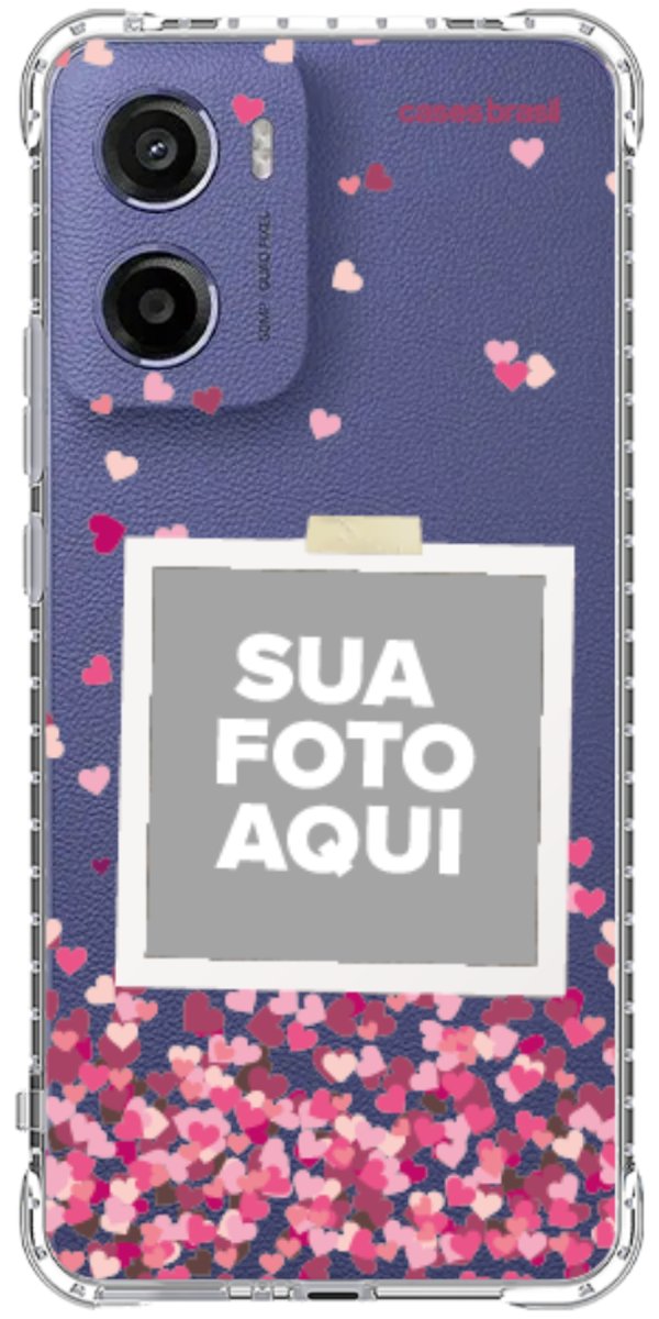 Capinha para Celular Polaroid Corações Flutuantes