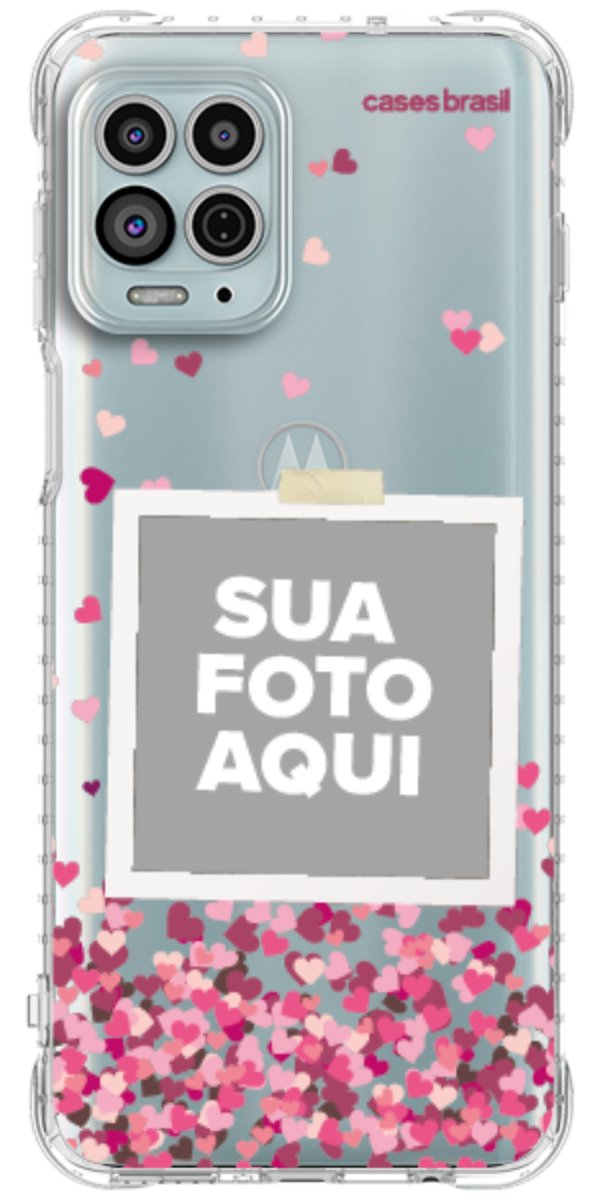 Capinha para Celular Polaroid Corações Flutuantes