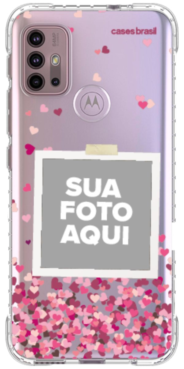 Capinha para Celular Polaroid Corações Flutuantes