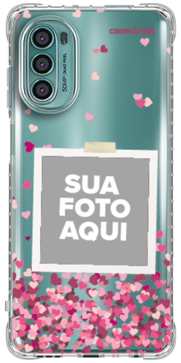Capinha para Celular Polaroid Corações Flutuantes