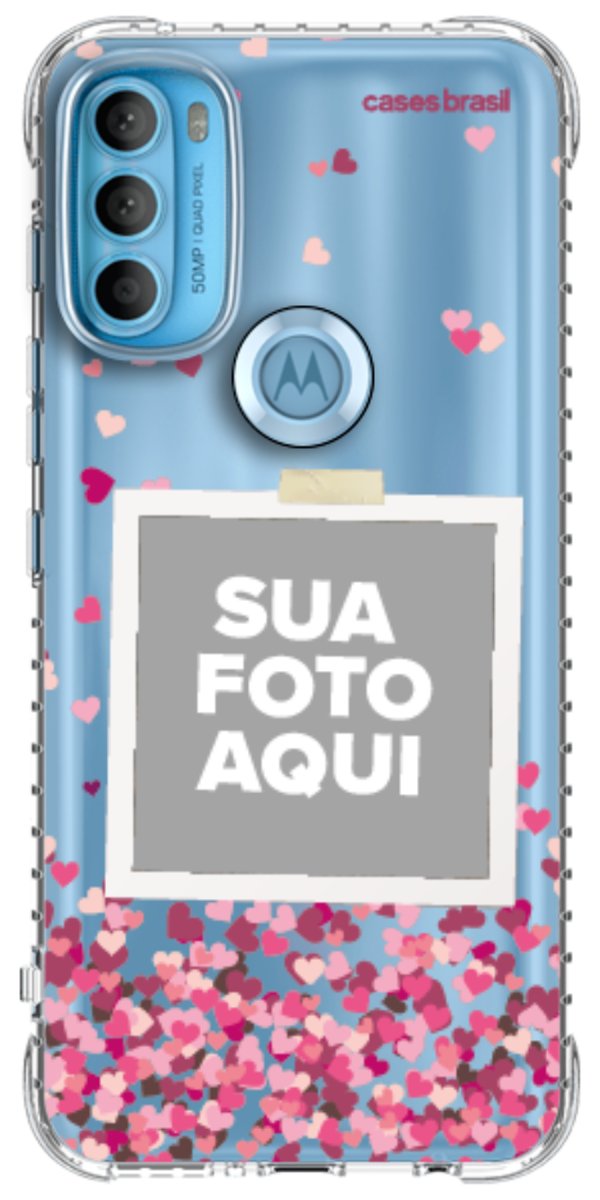 Capinha para Celular Polaroid Corações Flutuantes