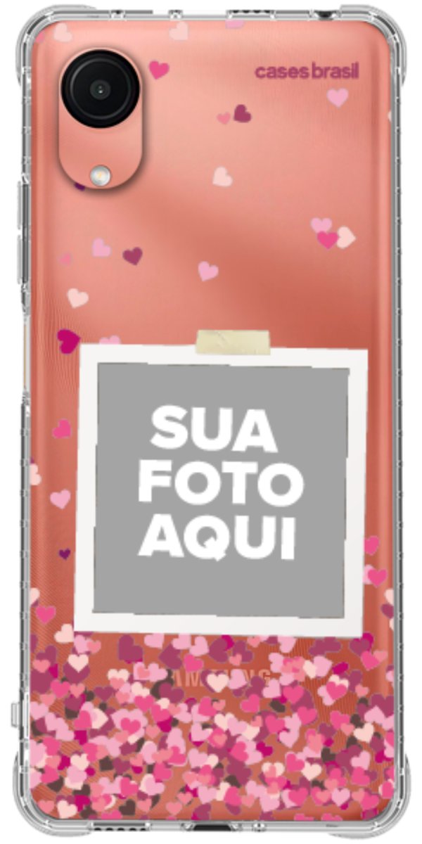 Capinha para Celular Polaroid Corações Flutuantes