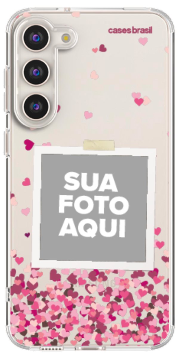 Capinha para Celular Polaroid Corações Flutuantes