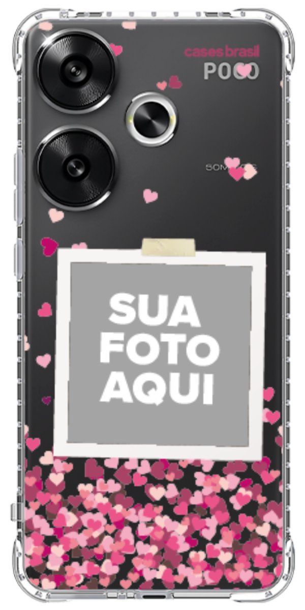 Capinha para Celular Polaroid Corações Flutuantes