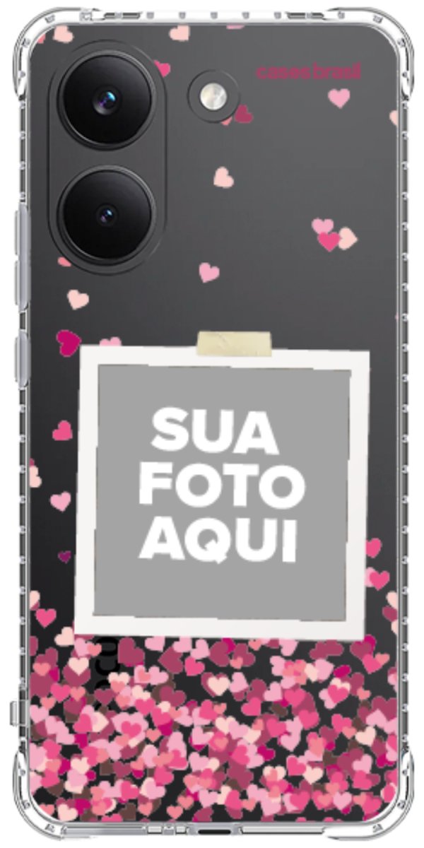 Capinha para Celular Polaroid Corações Flutuantes