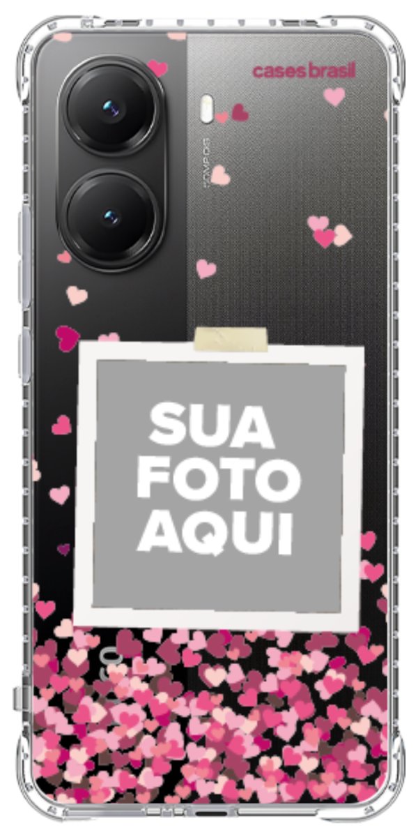 Capinha para Celular Polaroid Corações Flutuantes