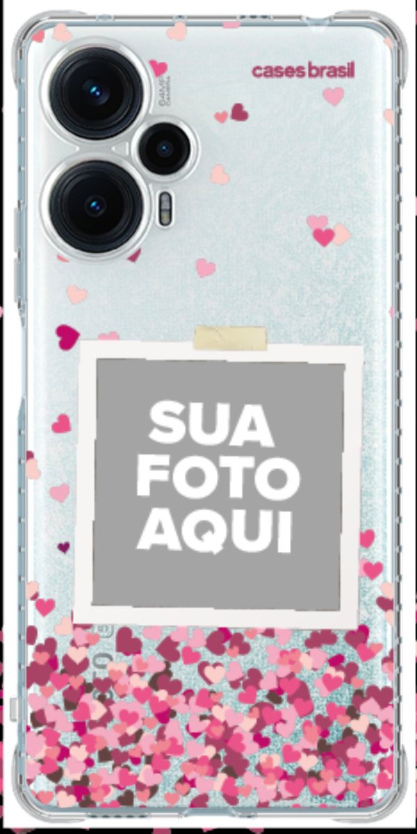Capinha para Celular Polaroid Corações Flutuantes