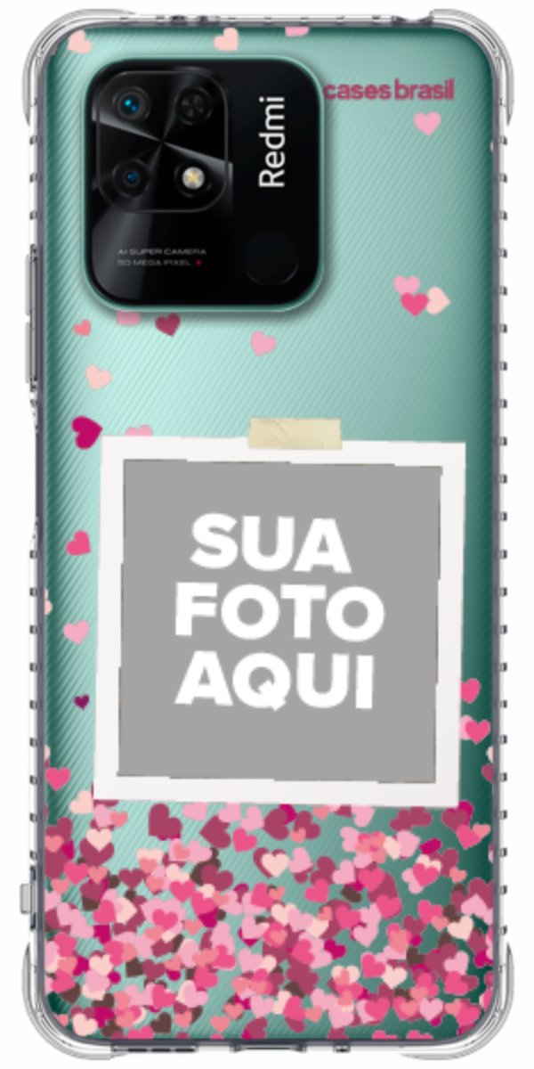 Capinha para Celular Polaroid Corações Flutuantes